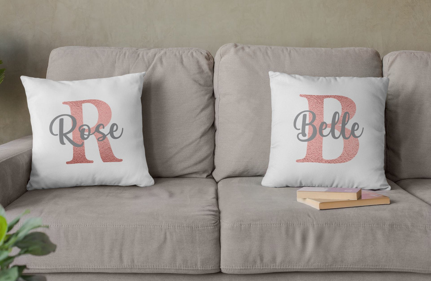 Personalised Rose Gold Initial Cushion