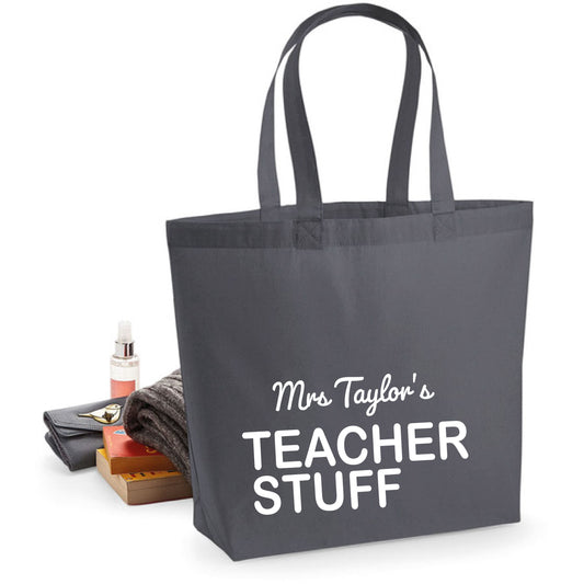 Personalised Teacher Stuff Tote Bag
