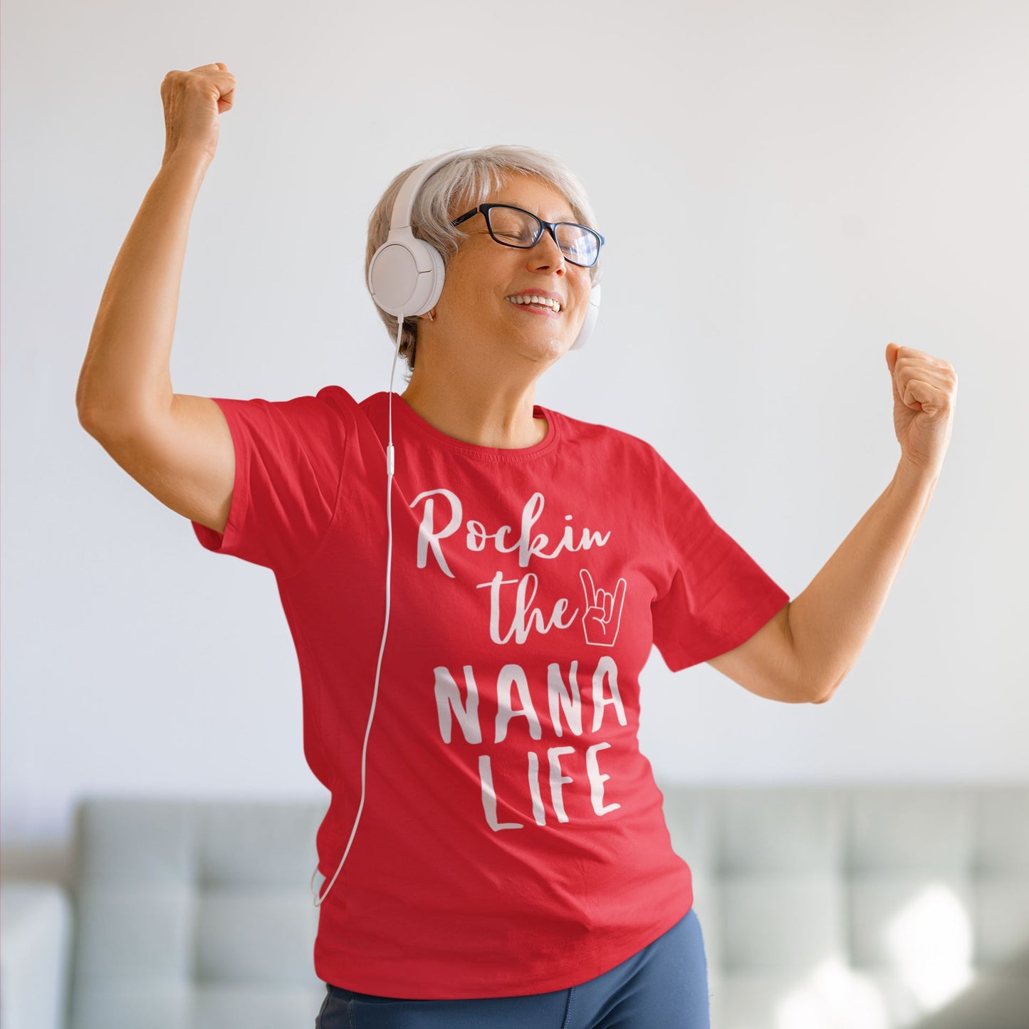 Rocking the Nana Life Slogan T-shirt