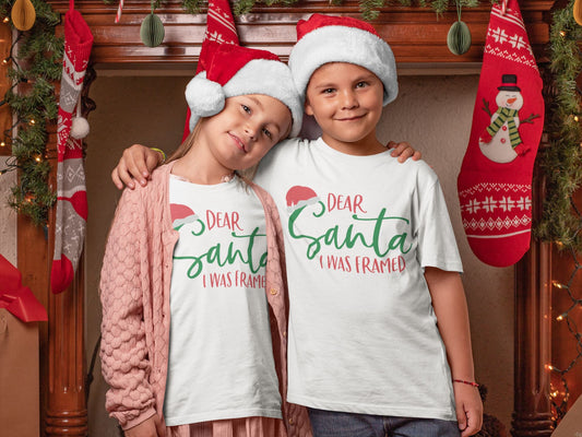 Santa I was Framed Family T-shirts