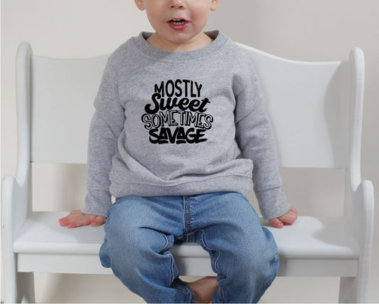 Sweet But Savage Kids Slogan Sweatshirt