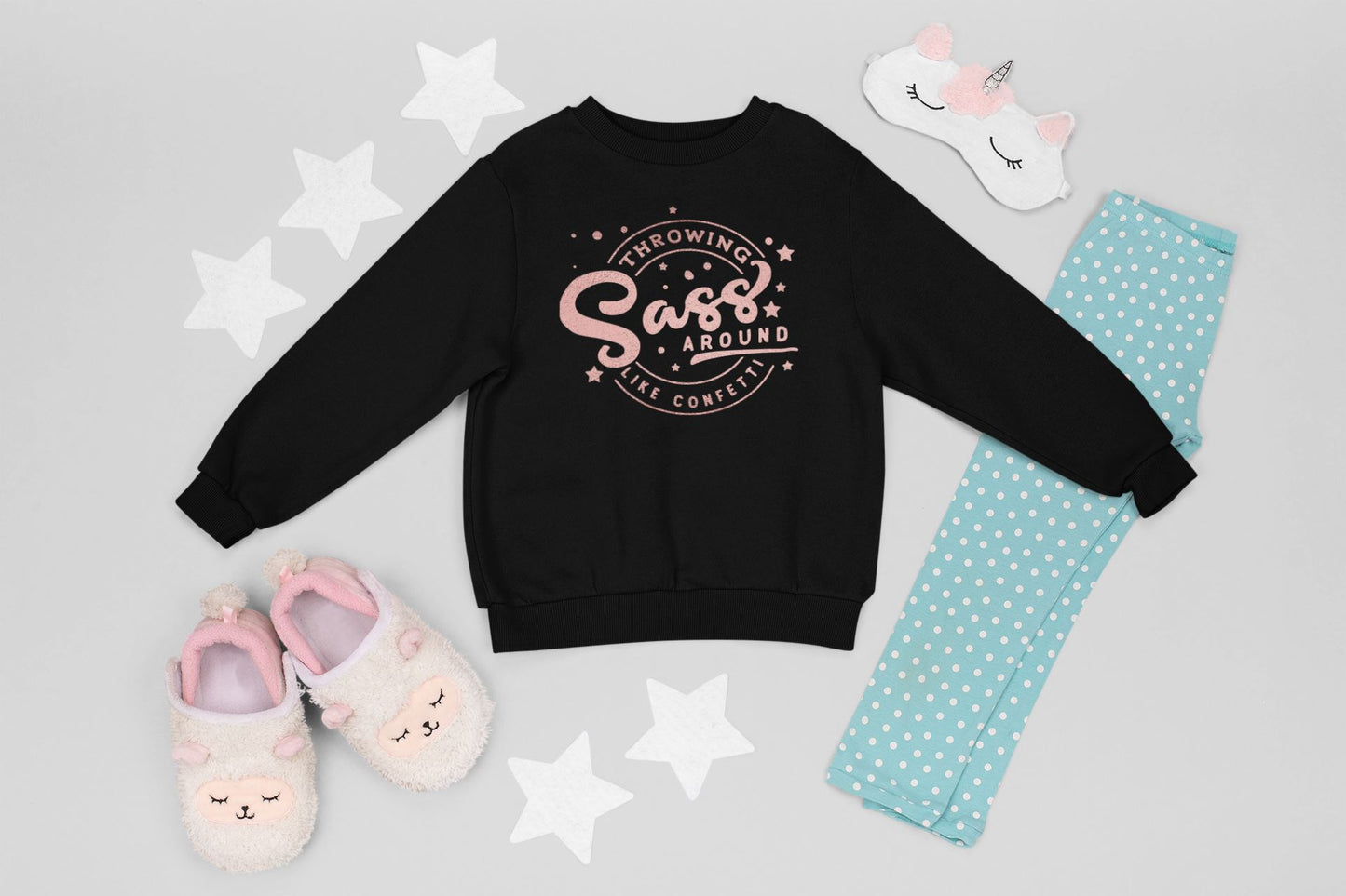Throwing Sass like Confetti Girls Sweatshirt