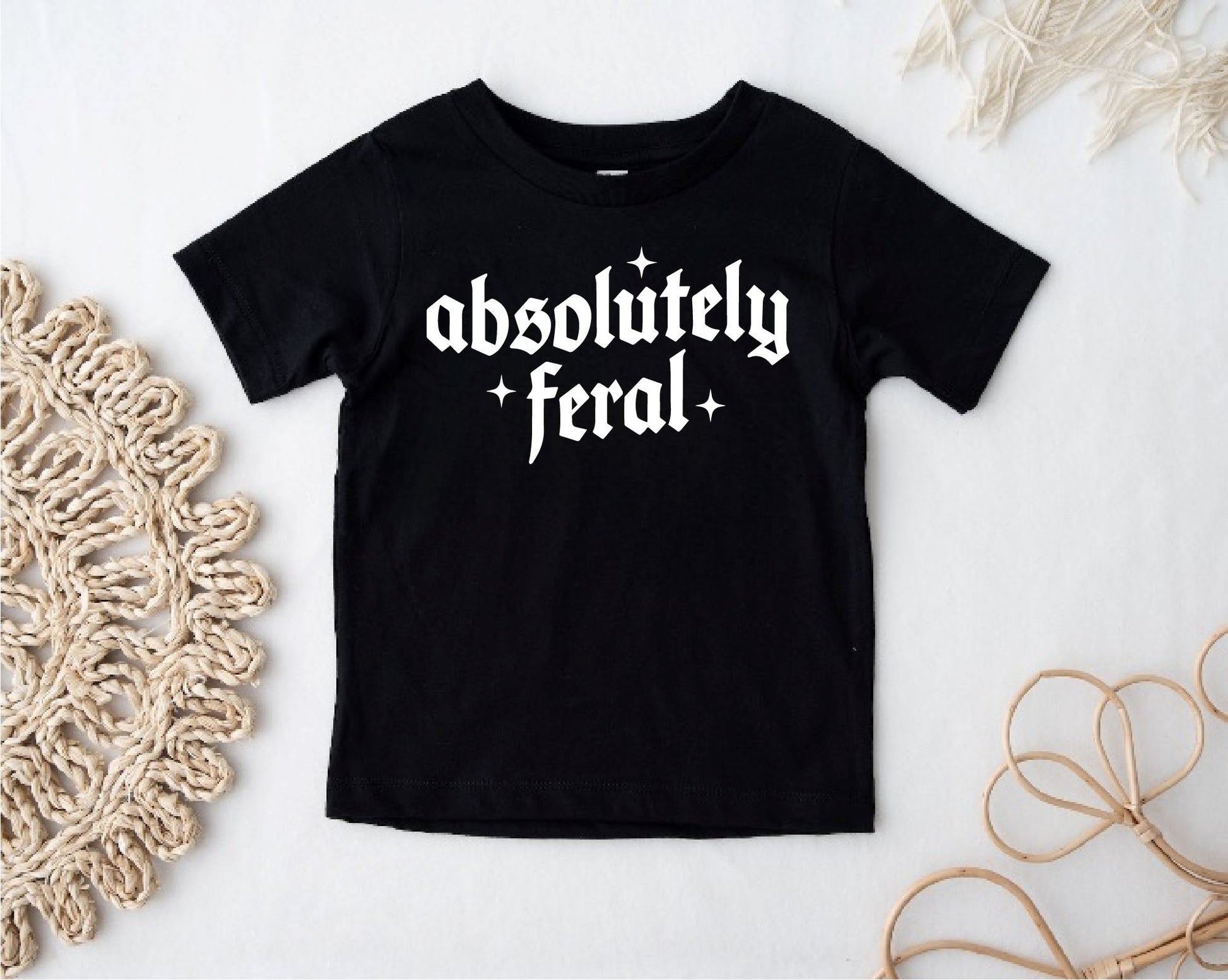 Absolutely Feral Kids T-shirt Sweatshirt Print My Tops 1-2 Years Black 