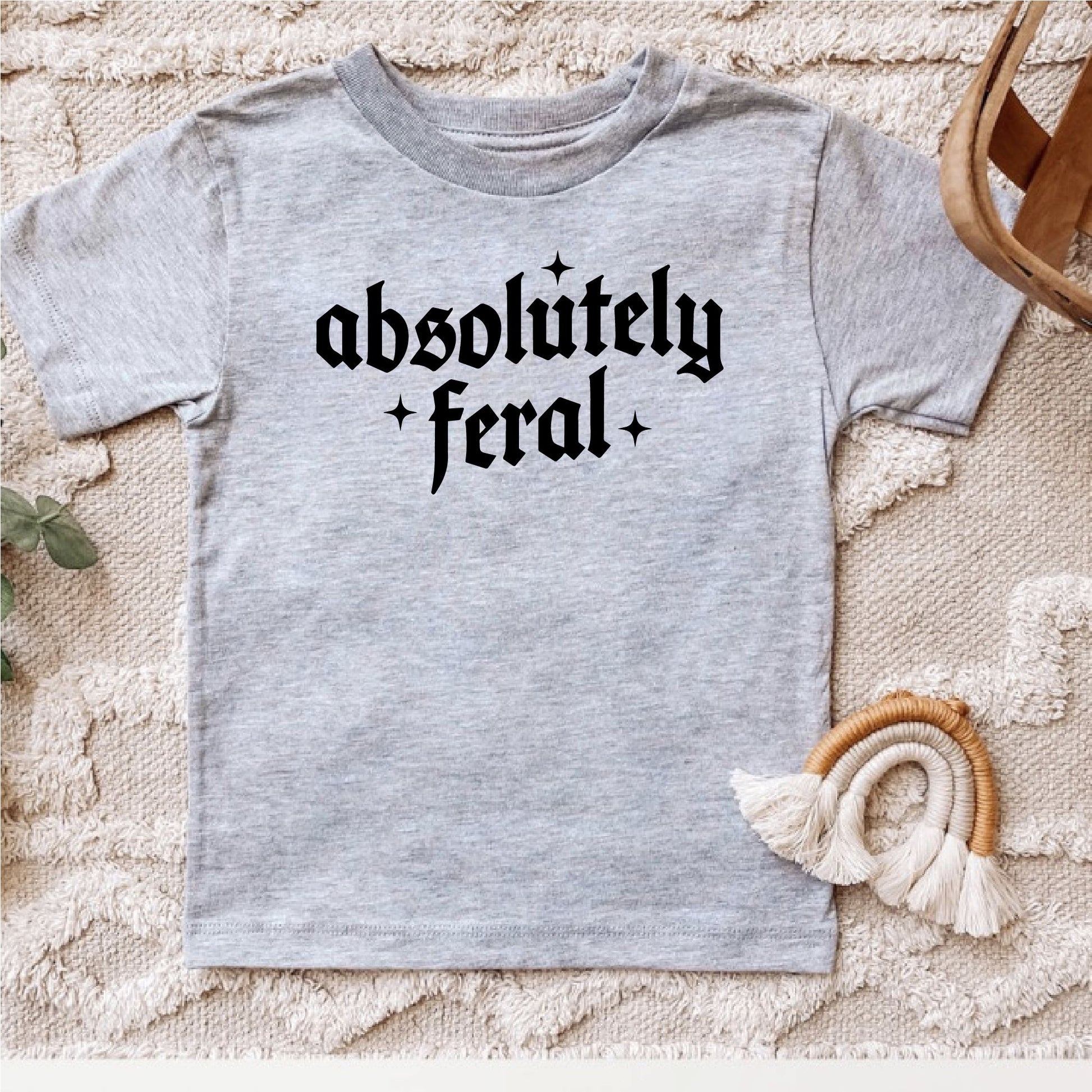 Absolutely Feral Kids T-shirt Sweatshirt Print My Tops 1-2 Years Grey 