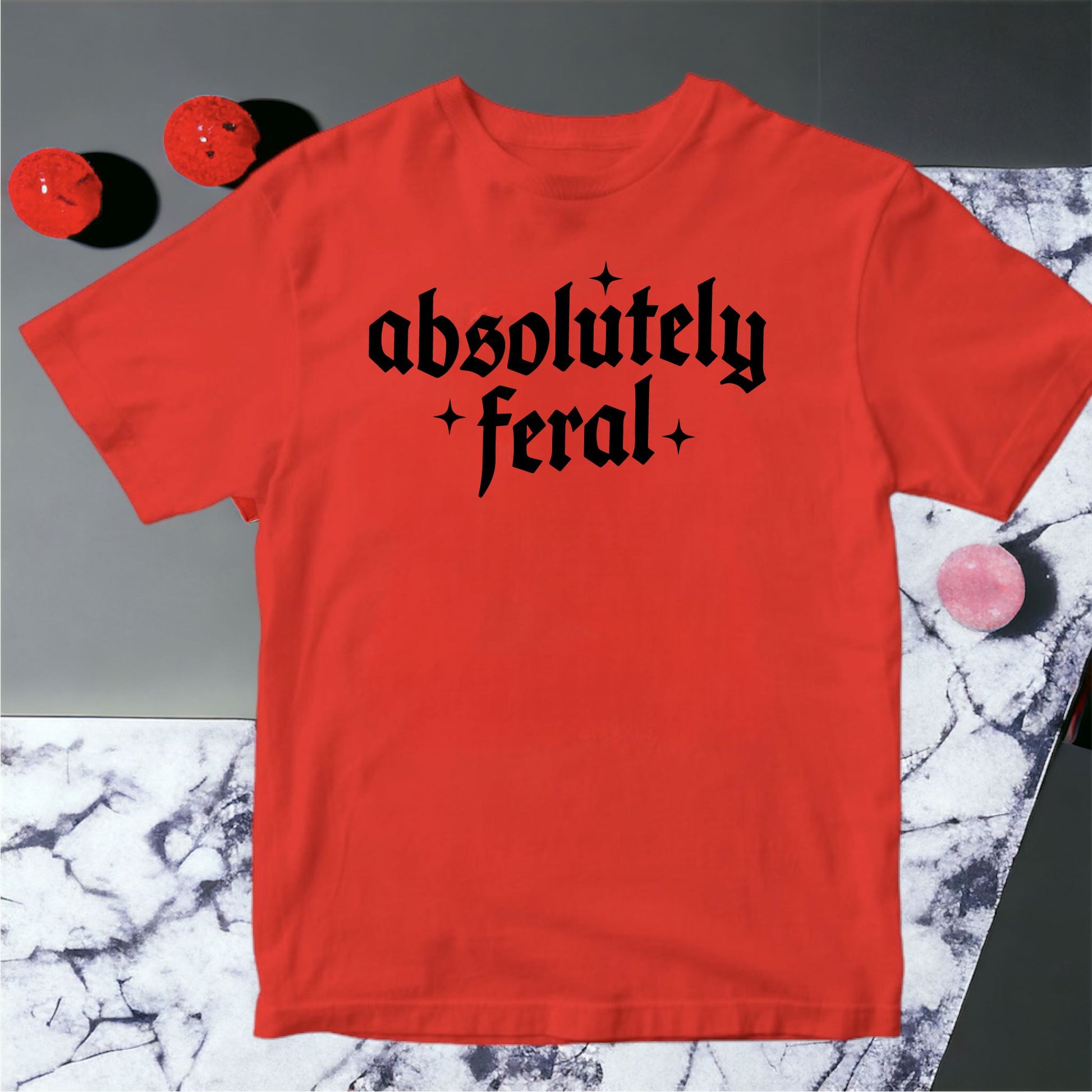 Absolutely Feral Kids T-shirt Sweatshirt Print My Tops 1-2 Years Red 