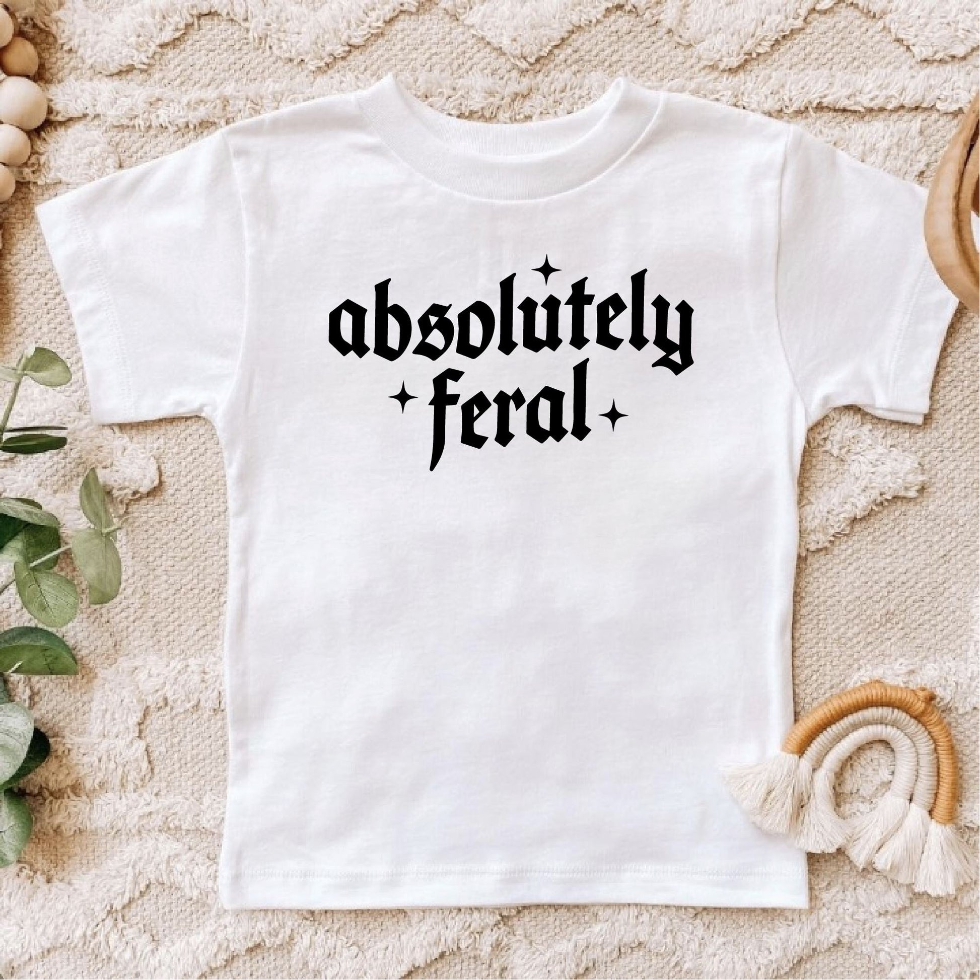 Absolutely Feral Kids T-shirt Sweatshirt Print My Tops 1-2 Years White 