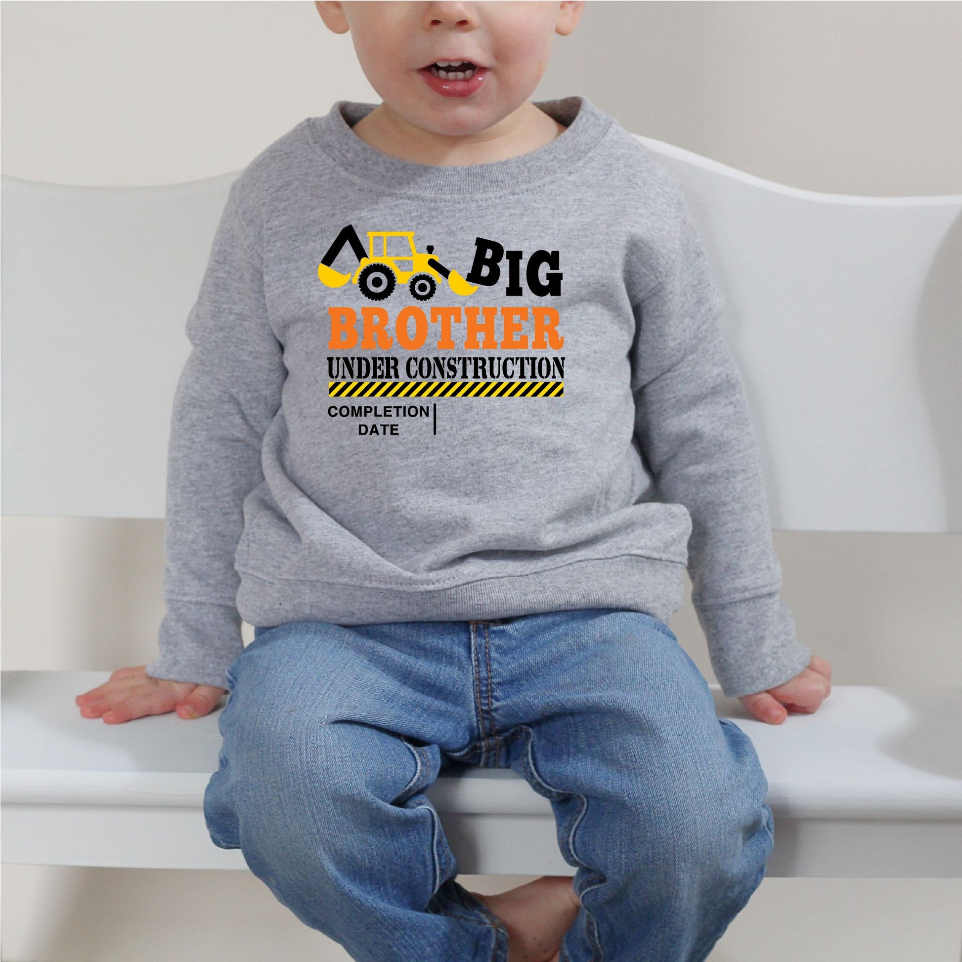 Big Brother Under Construction Personalised Grey Sweatshirt