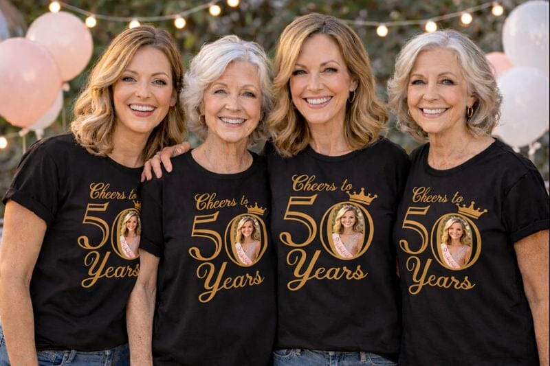 Birthday Age Milestone Photo T-Shirts | Personalised T-shirt Print My Tops 