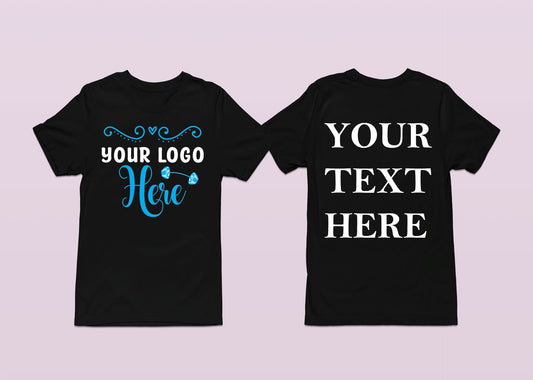 T-shirts with Your Logo On Front and Text on Back