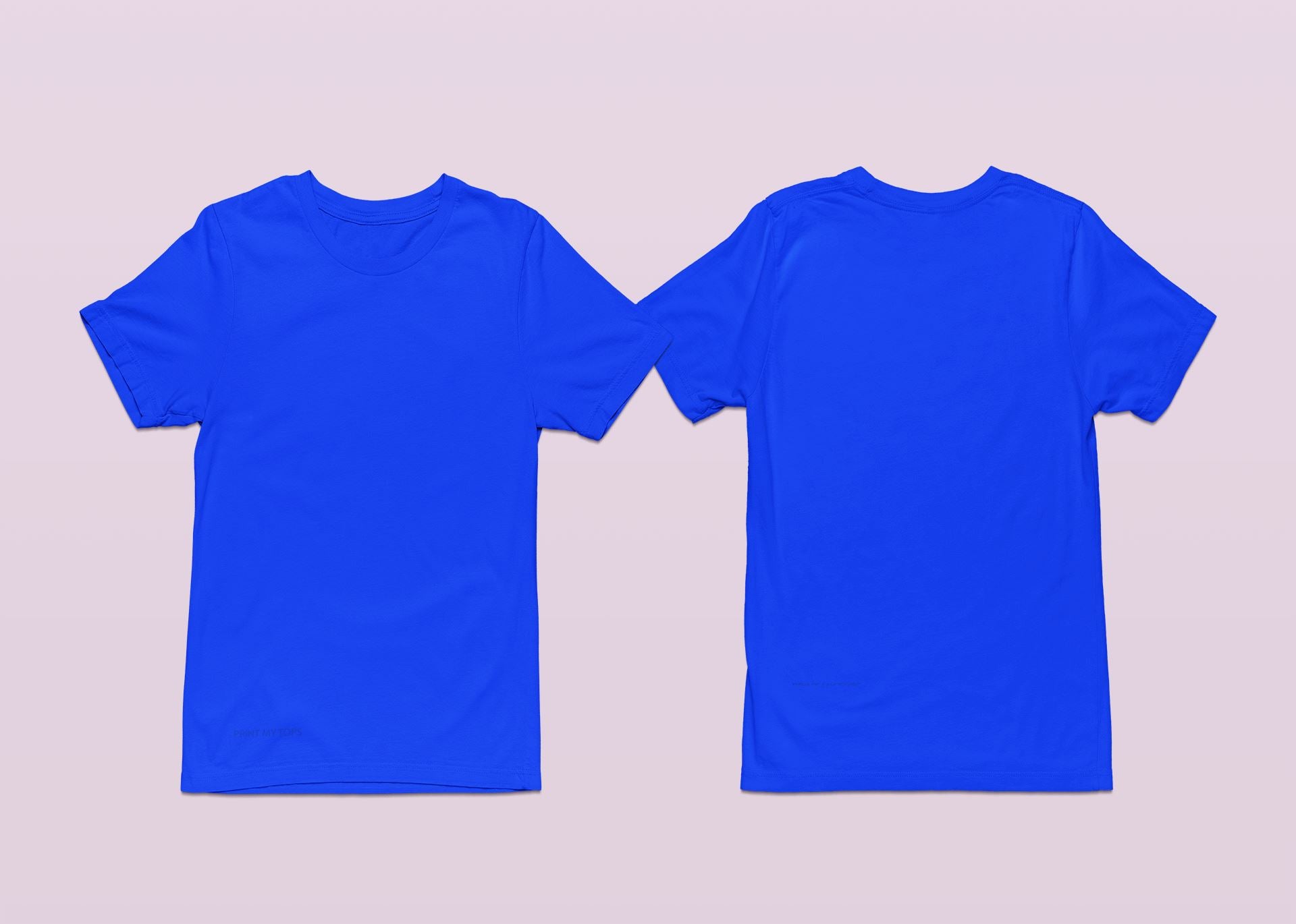 Crew Neck T-shirts with Your Logo on Front and Back Royal Blue Small