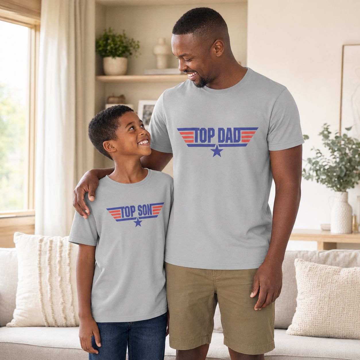 Dad & Son Matching T-Shirts | Top Dad Top Son Personalised Tees T-shirt Print My Tops 