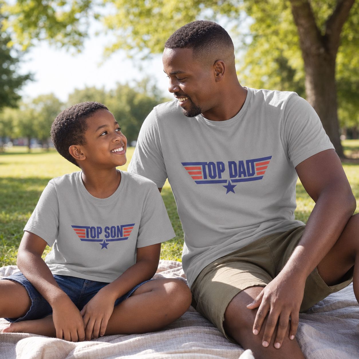 Dad & Son Matching T-Shirts | Top Dad Top Son Personalised Tees T-shirt Print My Tops 