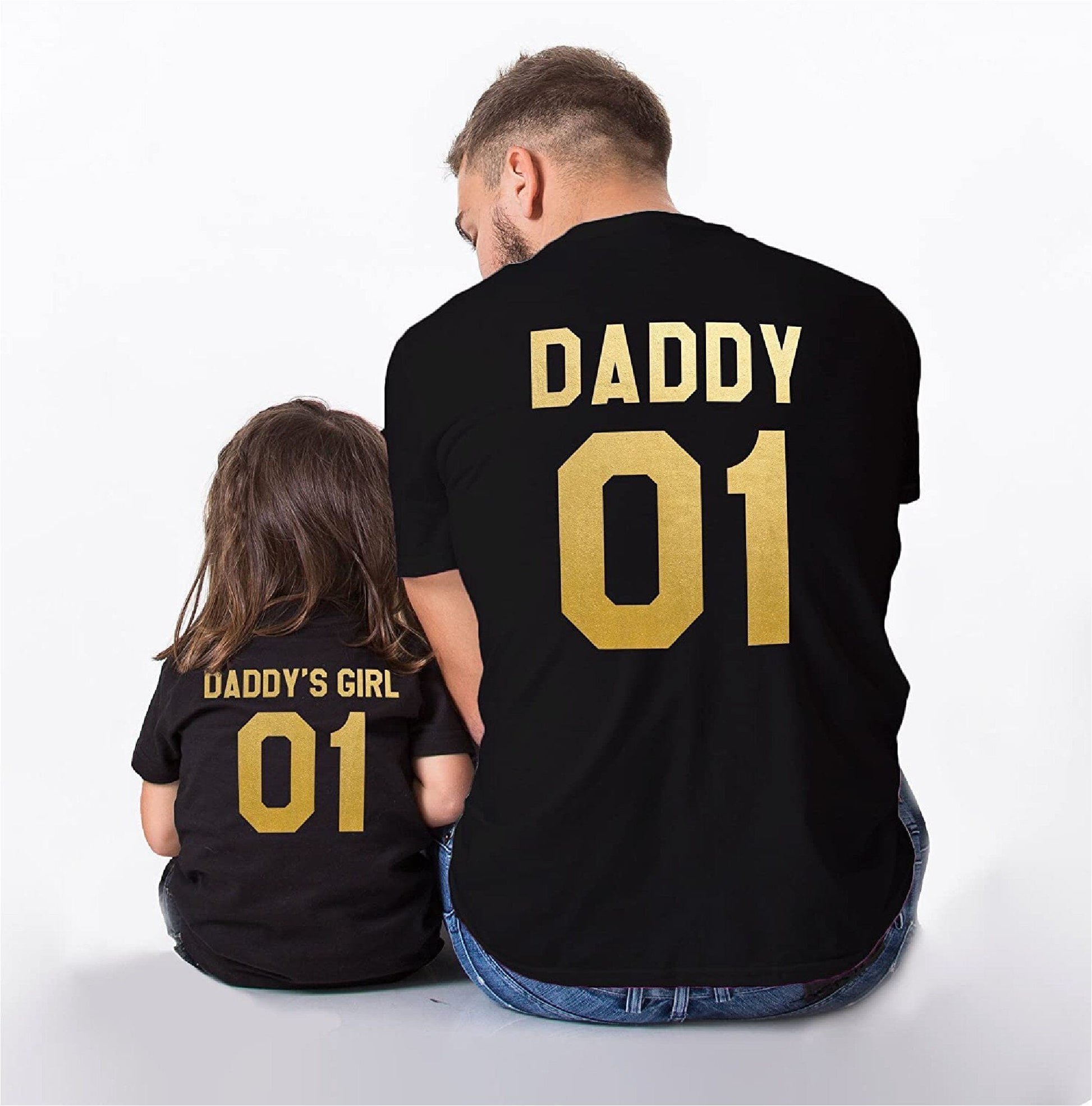Daddy & Daddy's Girl Gold Text Tshirts