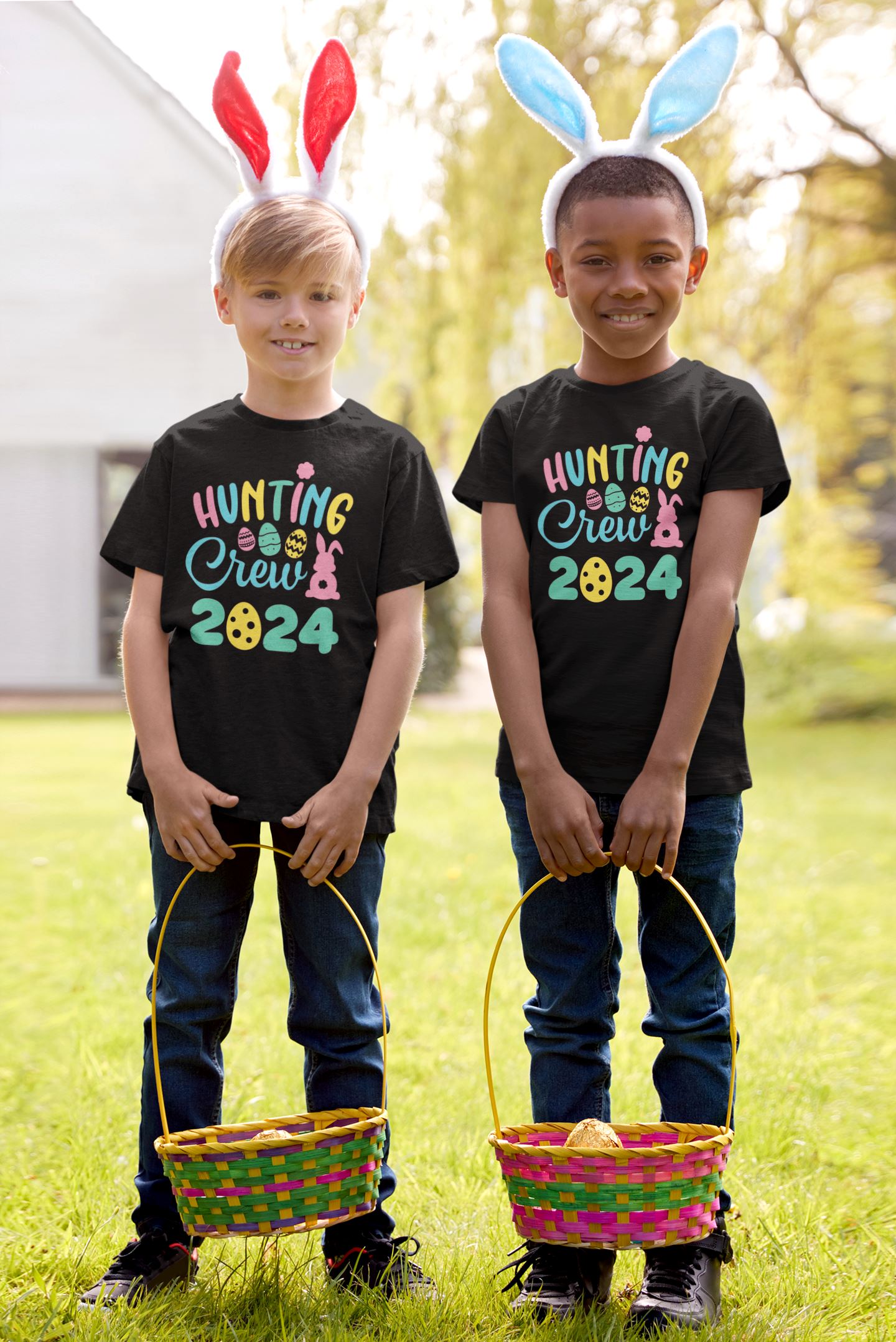 Easter Egg Hunting Crew T-shirts