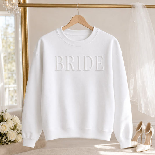 Embossed Bride Sweatshirt | Engagement & Wedding Gift Sweatshirt Print My Tops 