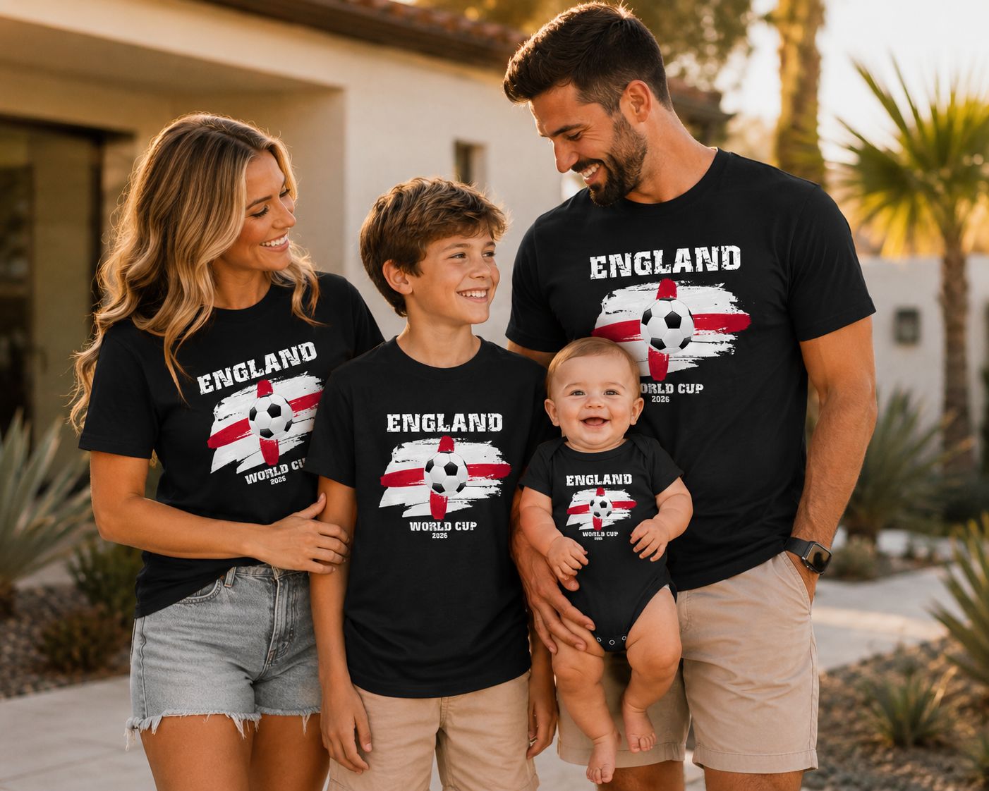 England World Cup 2026 Supporters T-Shirts | Matching Family Football Black Tops T-shirt Print My Tops 