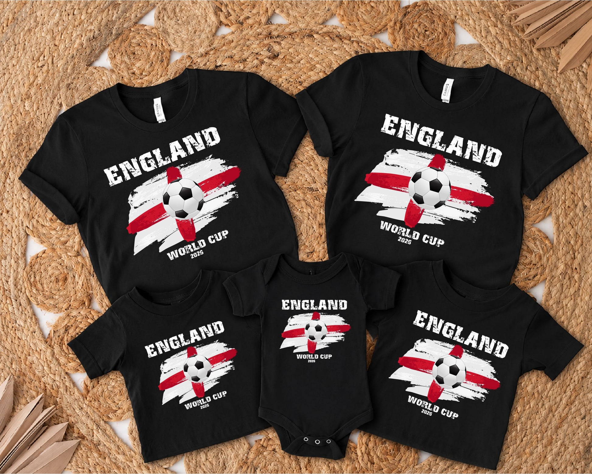 England World Cup 2026 Supporters T-Shirts | Matching Family Football Black Tops T-shirt Print My Tops Mens Small 