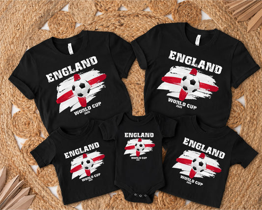 England World Cup 2026 Supporters T-Shirts | Matching Family Football Black Tops T-shirt Print My Tops Mens Small 