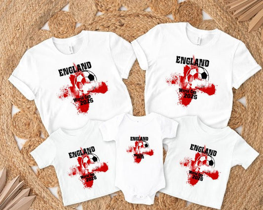 England World Cup 2026 Supporters T-Shirts | Matching Family Football Tops T-shirt Print My Tops 