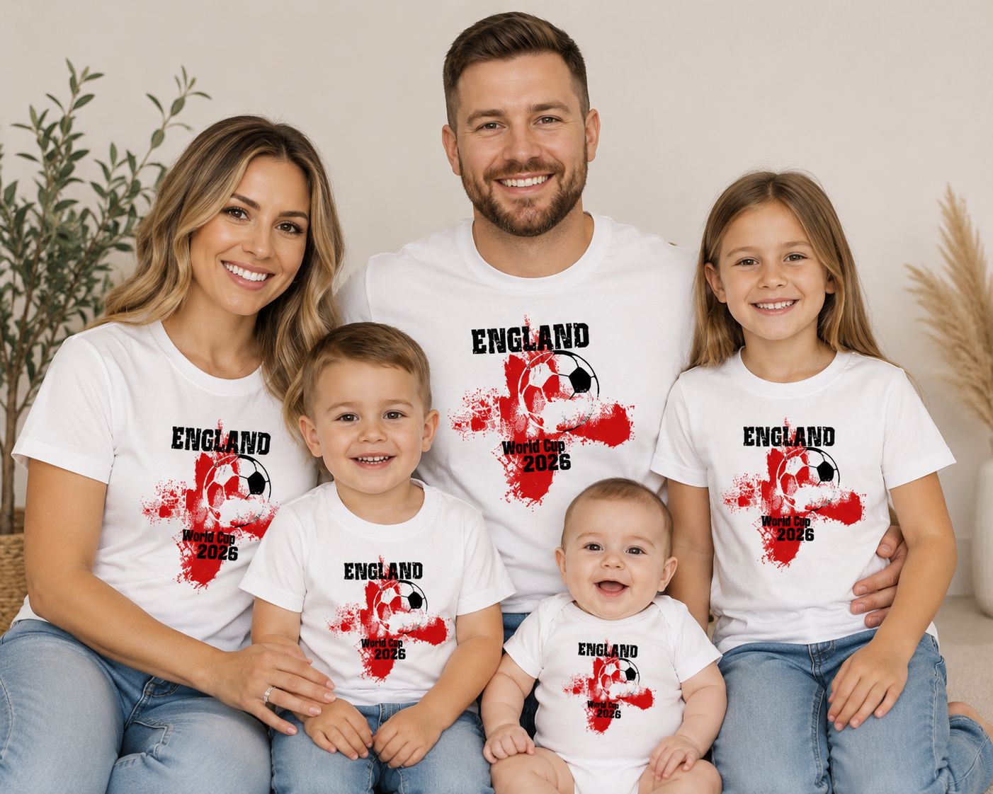 England World Cup 2026 Supporters T-Shirts | Matching Family Football Tops T-shirt Print My Tops 