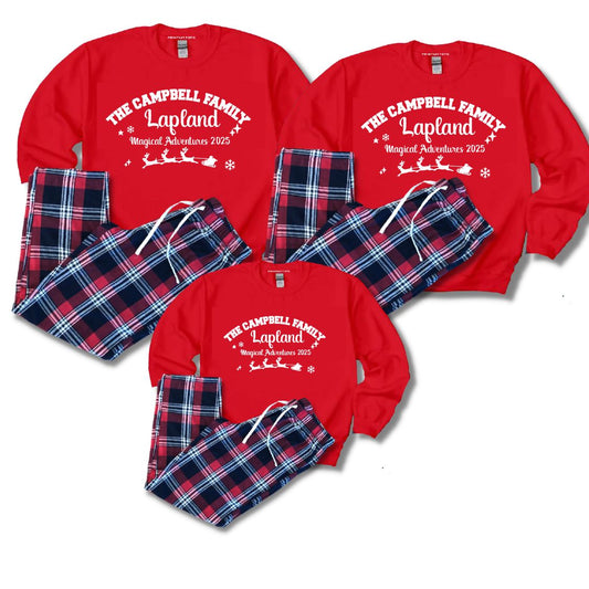 Family Matching Christmas Lapland Tartan Pyjamas Pyjamas Print My Tops 