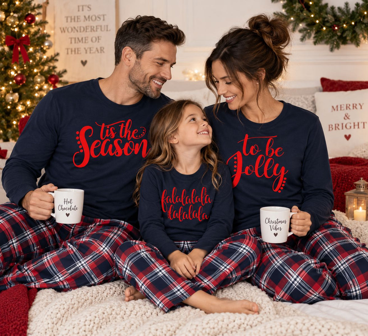 Family Matching Christmas Long Sleeve Pyjamas Pyjamas Print My Tops 