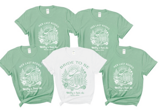 Her Last Rodeo Hen Party T-Shirts