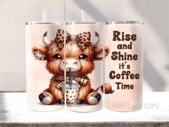 Highland Cow Coffee Time Tumbler