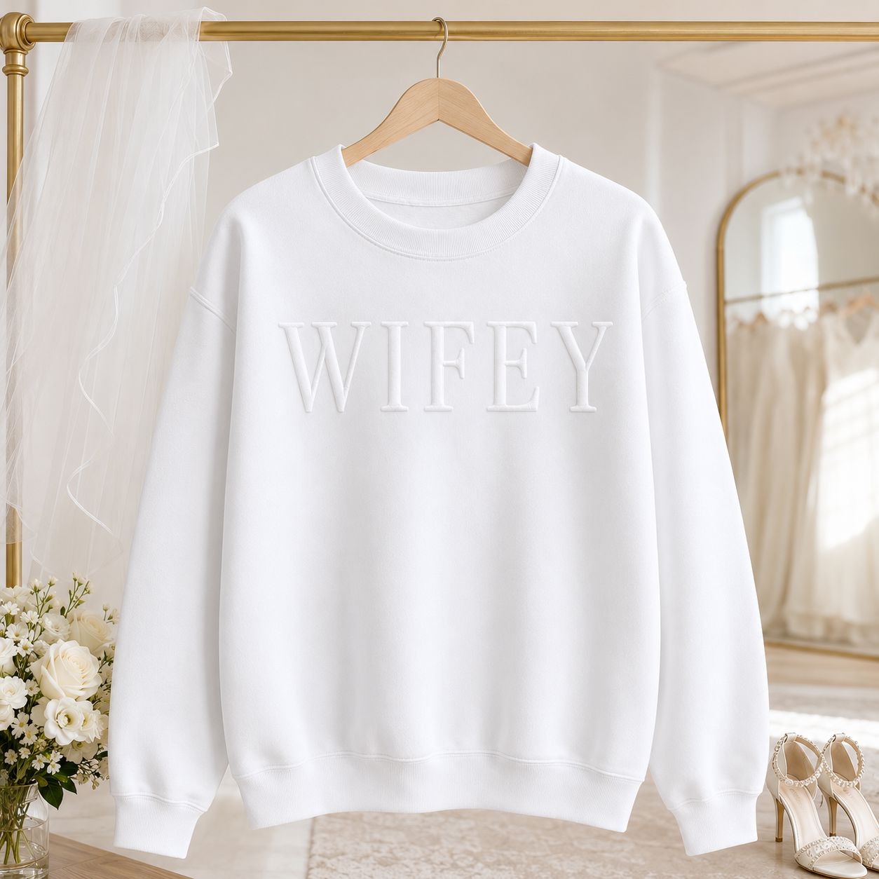 Hubby Wifey Personalised Sweatshirt | Couples Matching Sweatshirt Sweatshirts Print My Tops 