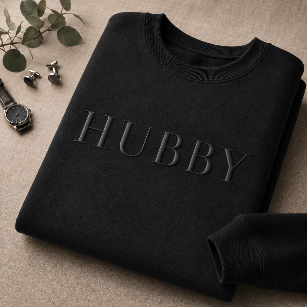 Hubby Wifey Personalised Sweatshirt | Couples Matching Sweatshirt Sweatshirts Print My Tops Small (Size 10) Black Wifey