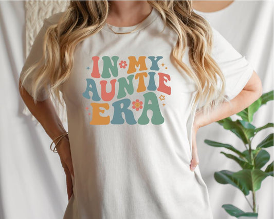 In My Auntie Era T-shirt T-shirt Print My Tops Small ( Size 10-12) Beige 