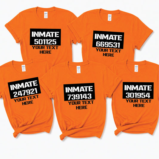 Inmate Costume T-Shirts | Prisoner Fancy Dress & Hen Party Tees T-shirt Print My Tops Extra Small (Size 6-8) 