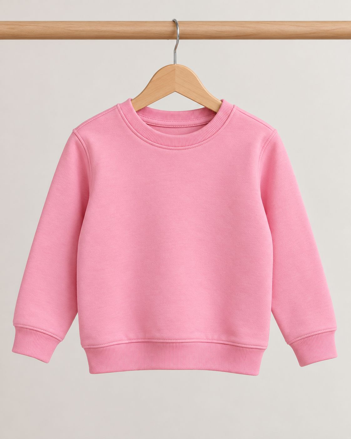 Kids Personalised Text Sweatshirt – Custom Front Print Workwear Print My Tops Light Pink 3-4 Years 