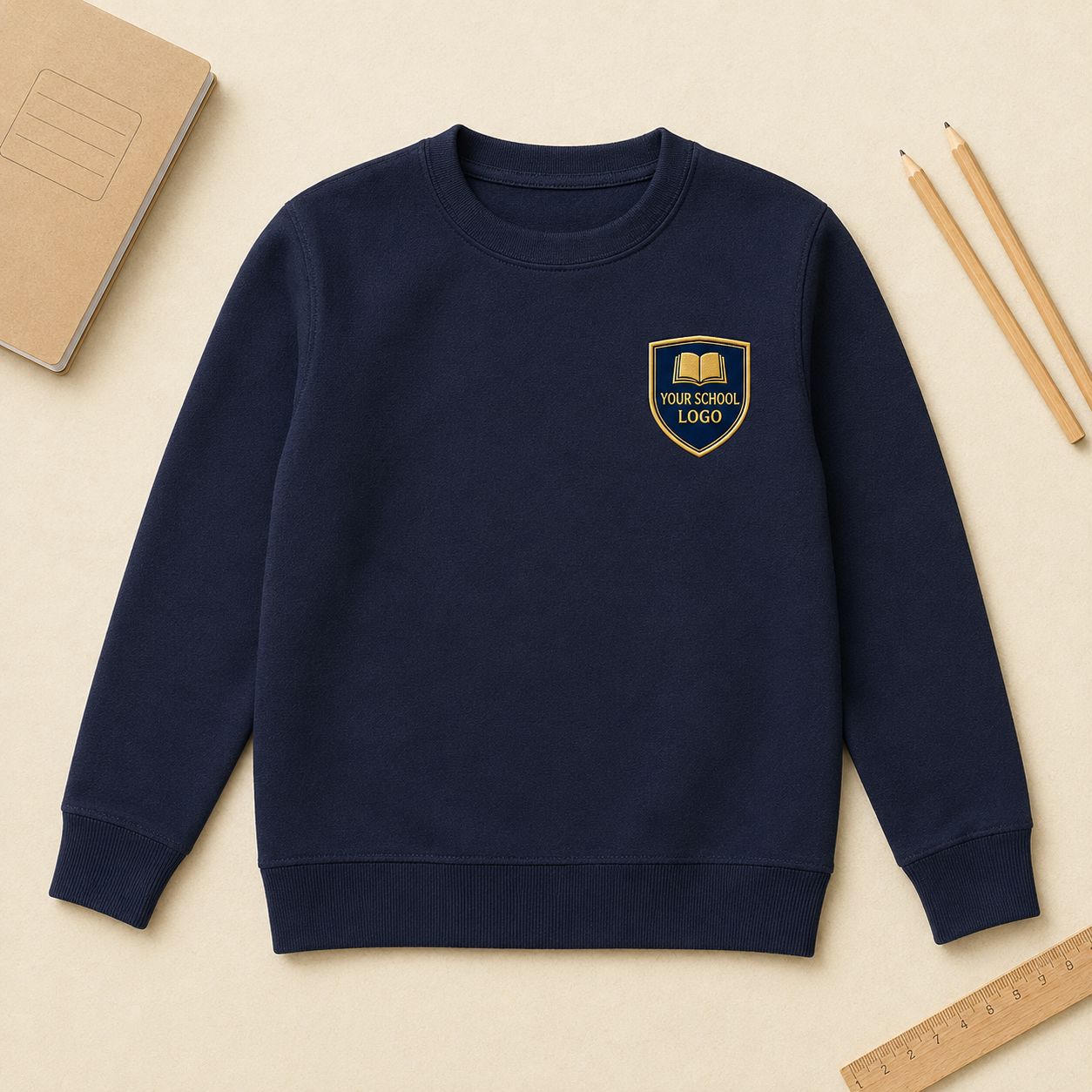 Kids School Jumper with Your School Logo | 7 Colours T-shirt Print My Tops 3-4 Navy 