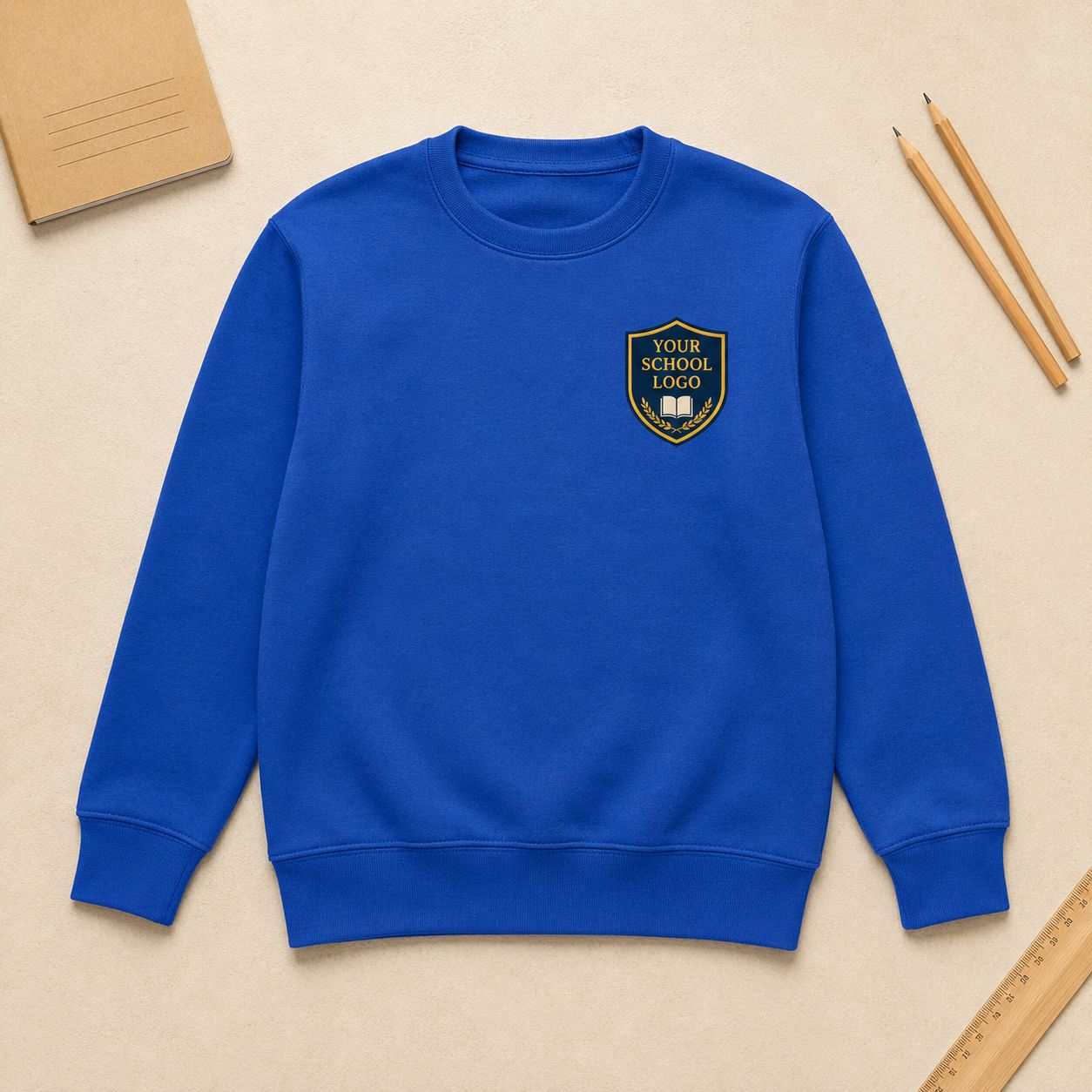 Kids School Jumper with Your School Logo | 7 Colours T-shirt Print My Tops 3-4 Royal Blue 