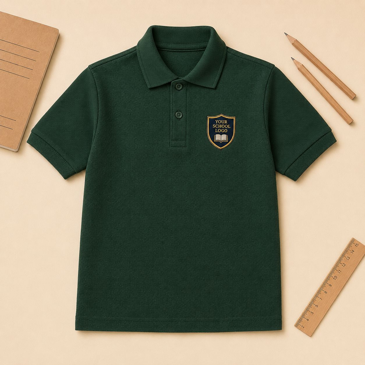 Kids School Polo Shirt with Your School Logo | 7 Colours T-shirt Print My Tops 3-4 Green 