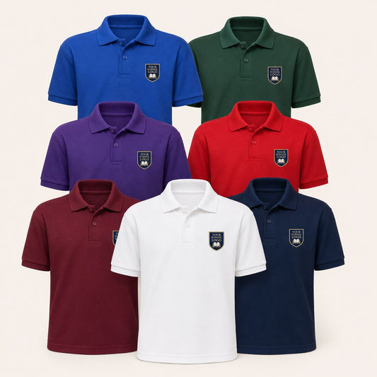 Kids School Polo Shirt with Your School Logo | 7 Colours T-shirt Print My Tops 