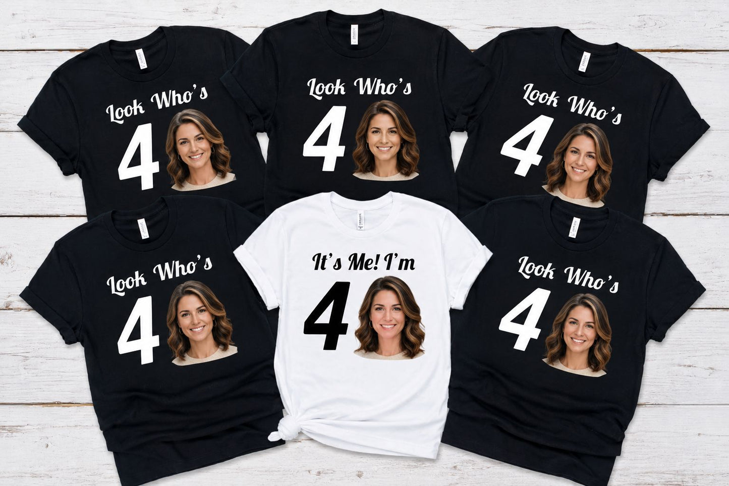Look Who's Birthday Photo Tops – Personalised Birthday T-Shirts T-shirt Print My Tops 