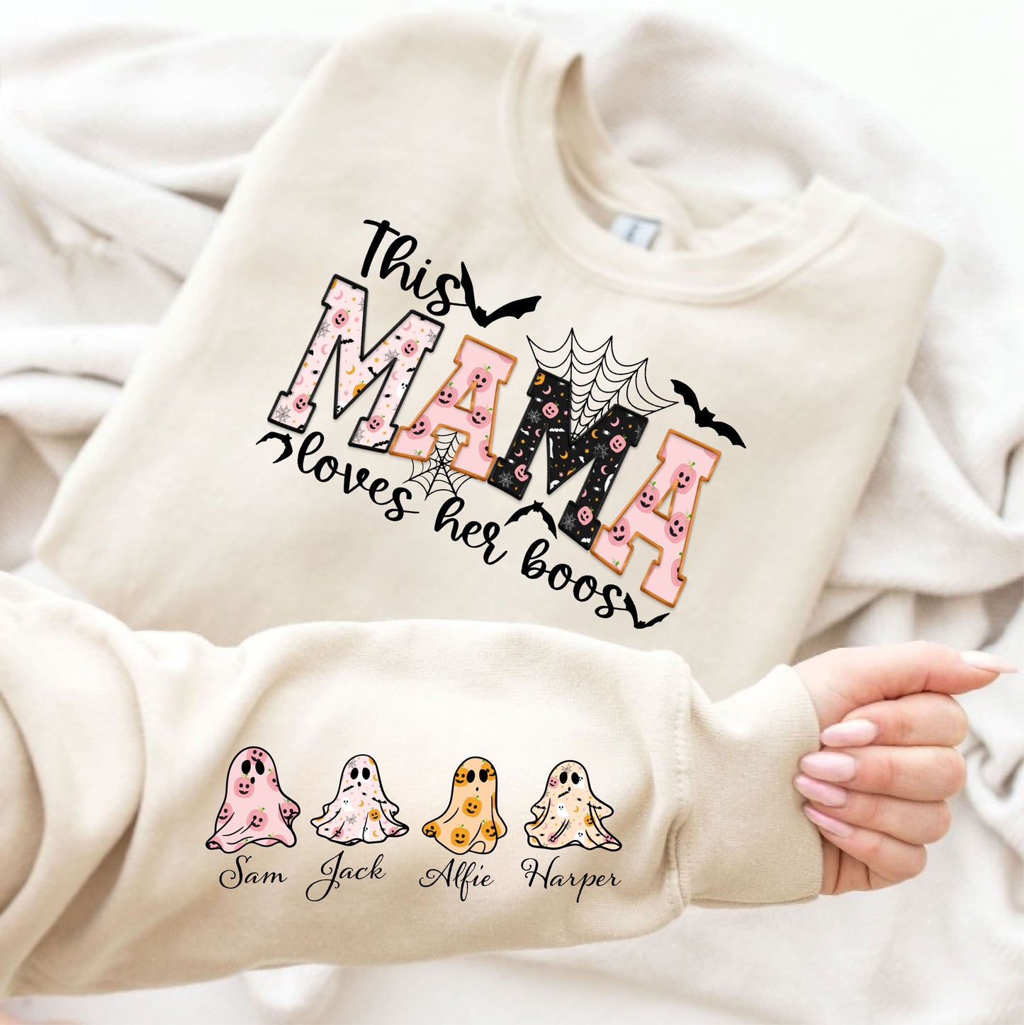 Mama Loves Her boos Sweatshirt Sweatshirt Print My Tops Small (Size 10-12) 