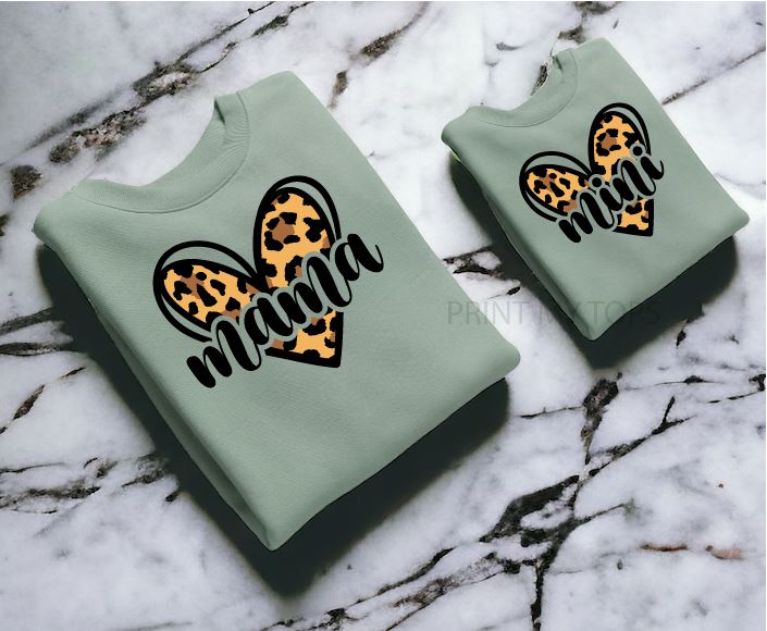 Matching Mama Mini Animal Print Sweatshirts