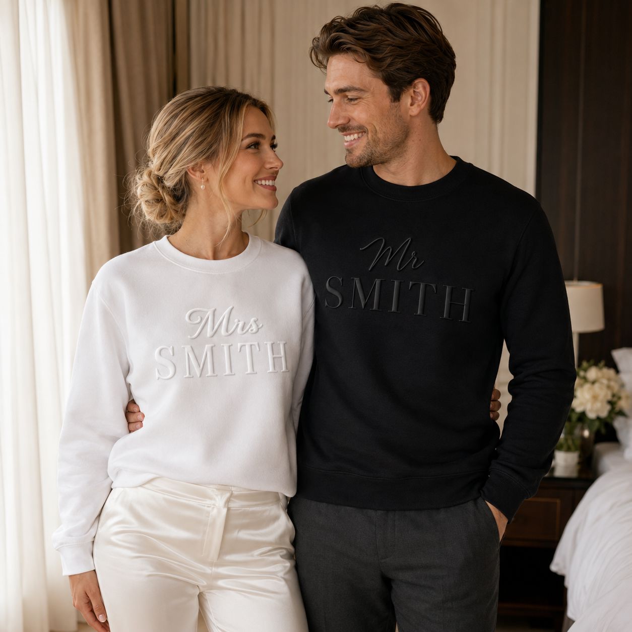 Mr & Mrs Personalised Sweatshirt | Couples Matching Sweatshirt Sweatshirts Print My Tops 