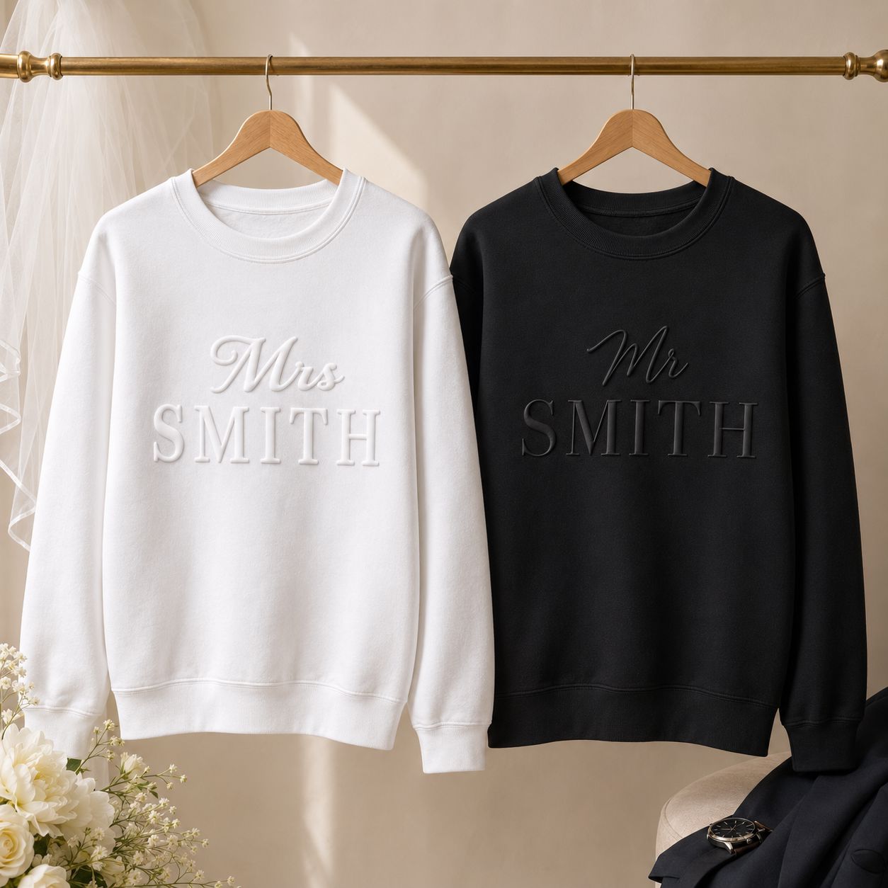 Mr & Mrs Personalised Sweatshirt | Couples Matching Sweatshirt Sweatshirts Print My Tops 