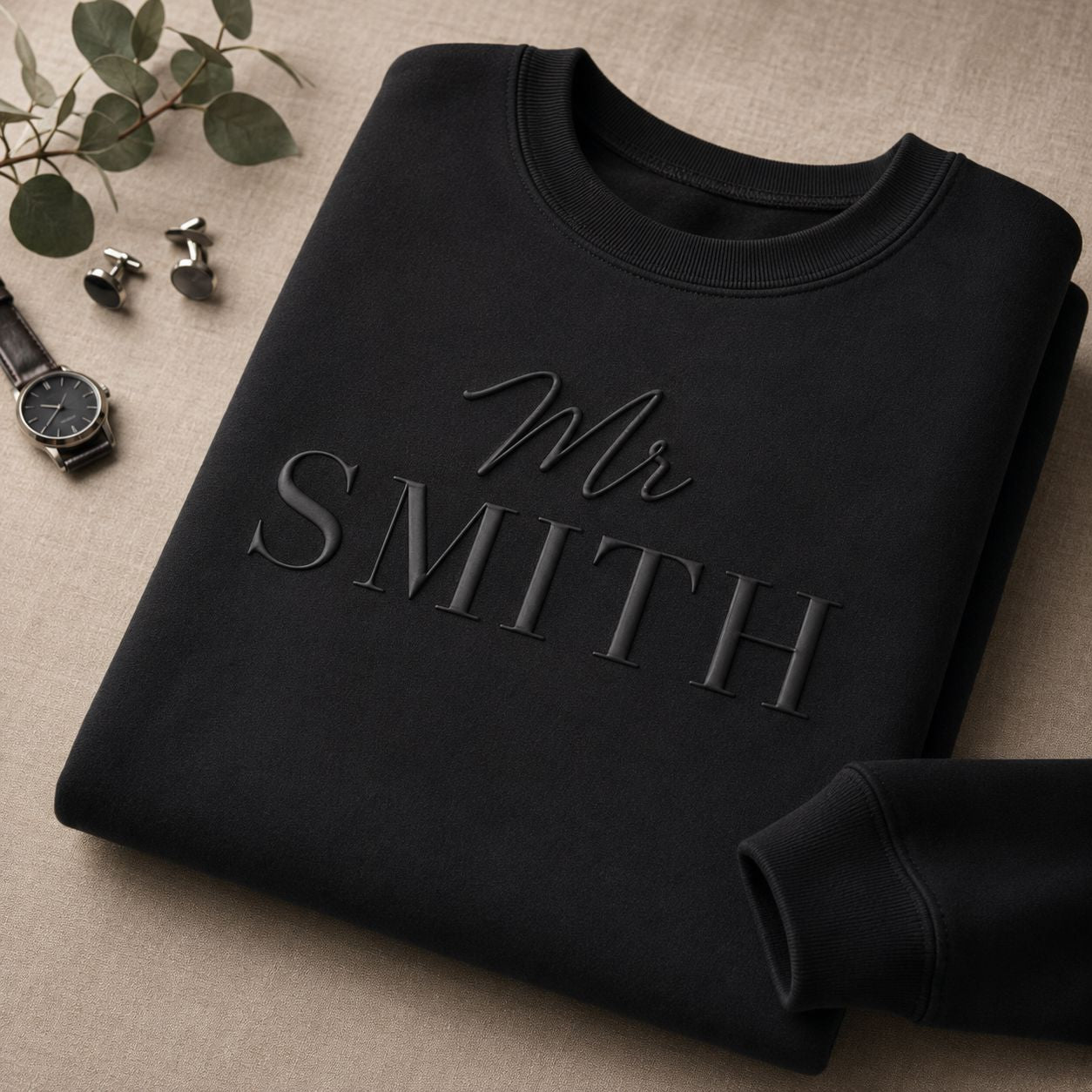 Mr & Mrs Personalised Sweatshirt | Couples Matching Sweatshirt Sweatshirts Print My Tops Small (Size 10) Black Wifey