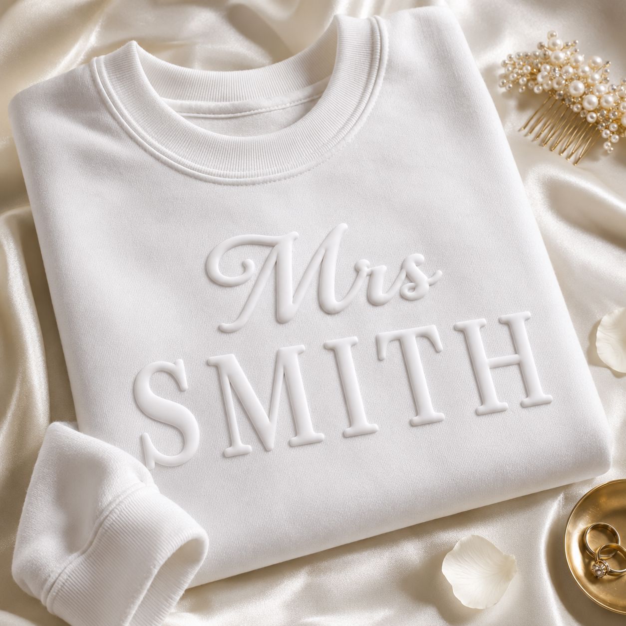 Mr & Mrs Personalised Sweatshirt | Couples Matching Sweatshirt Sweatshirts Print My Tops Small (Size 10) White Wifey