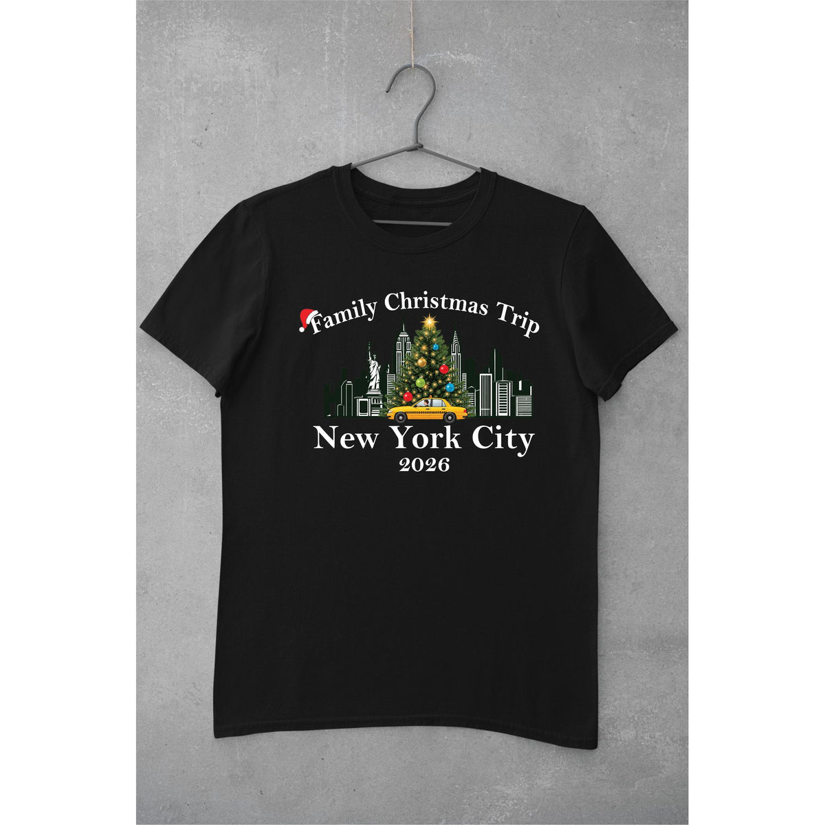 New York City Christmas T-Shirt – Adults & Kids T-shirt Print My Tops Adult Small (10-12) Black 