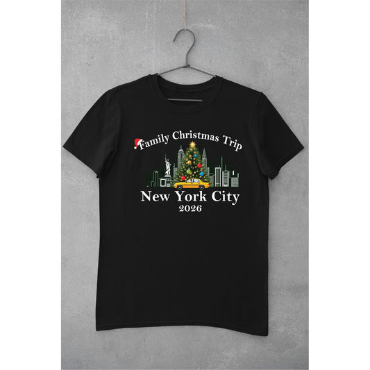 New York City Christmas T-Shirt – Adults & Kids T-shirt Print My Tops Adult Small (10-12) Black 