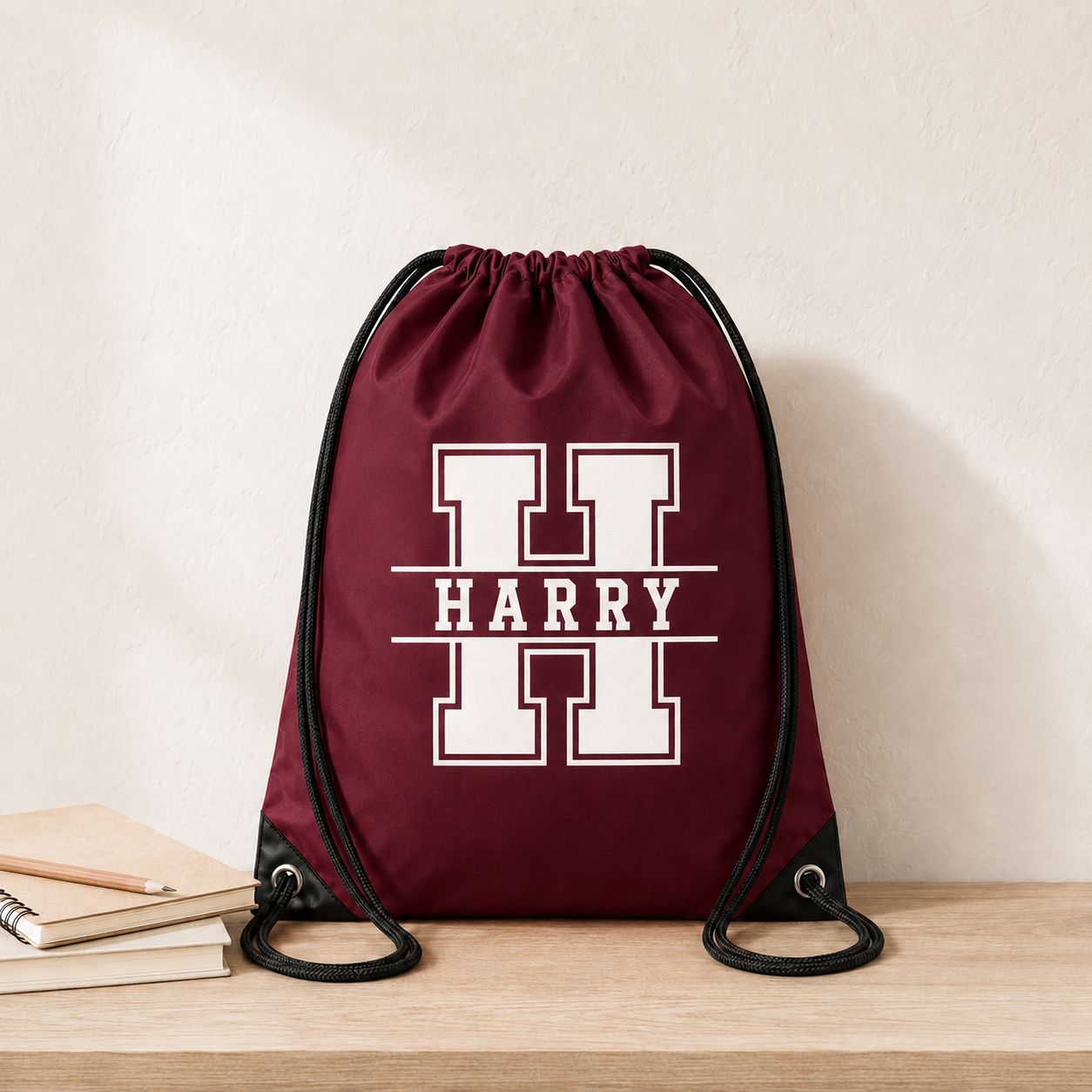 PE Swim Bag Personalised with Name & Initial Bags Print My Tops Burgundy 
