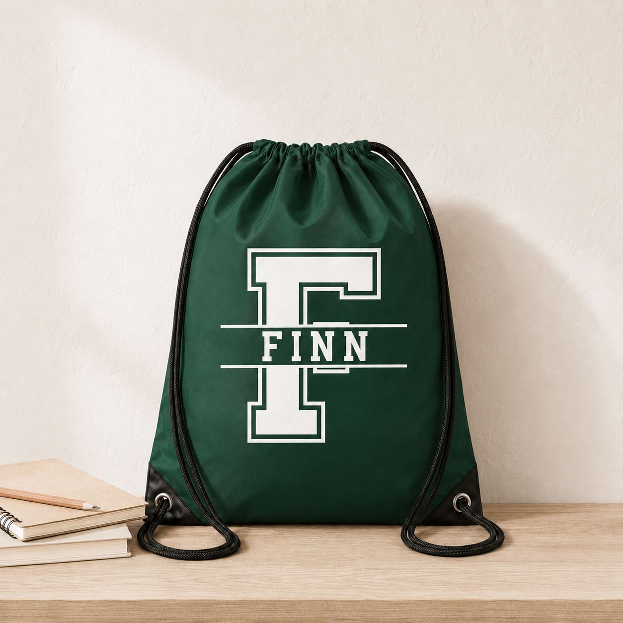 PE Swim Bag Personalised with Name & Initial Bags Print My Tops Green 