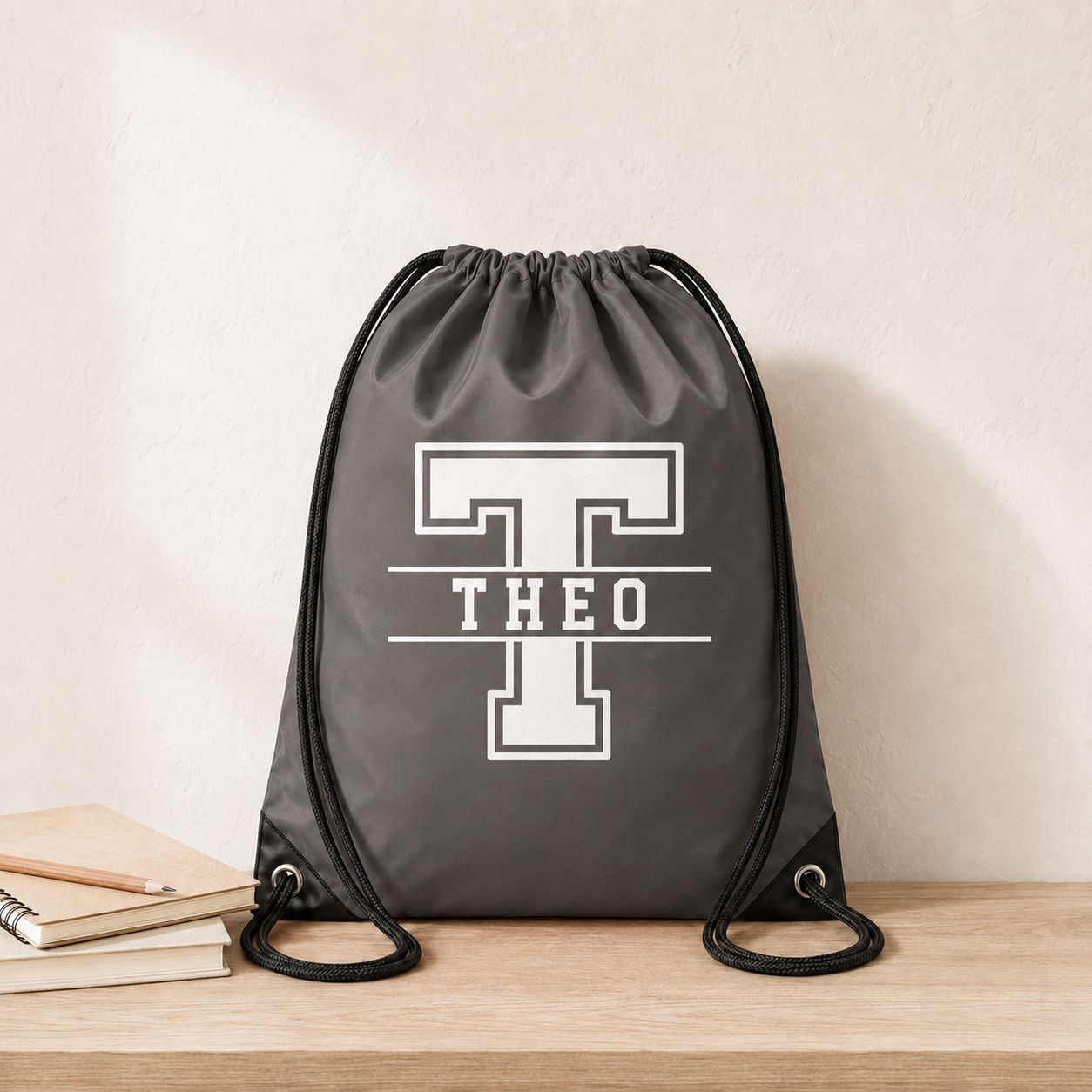 PE Swim Bag Personalised with Name & Initial Bags Print My Tops Grey 