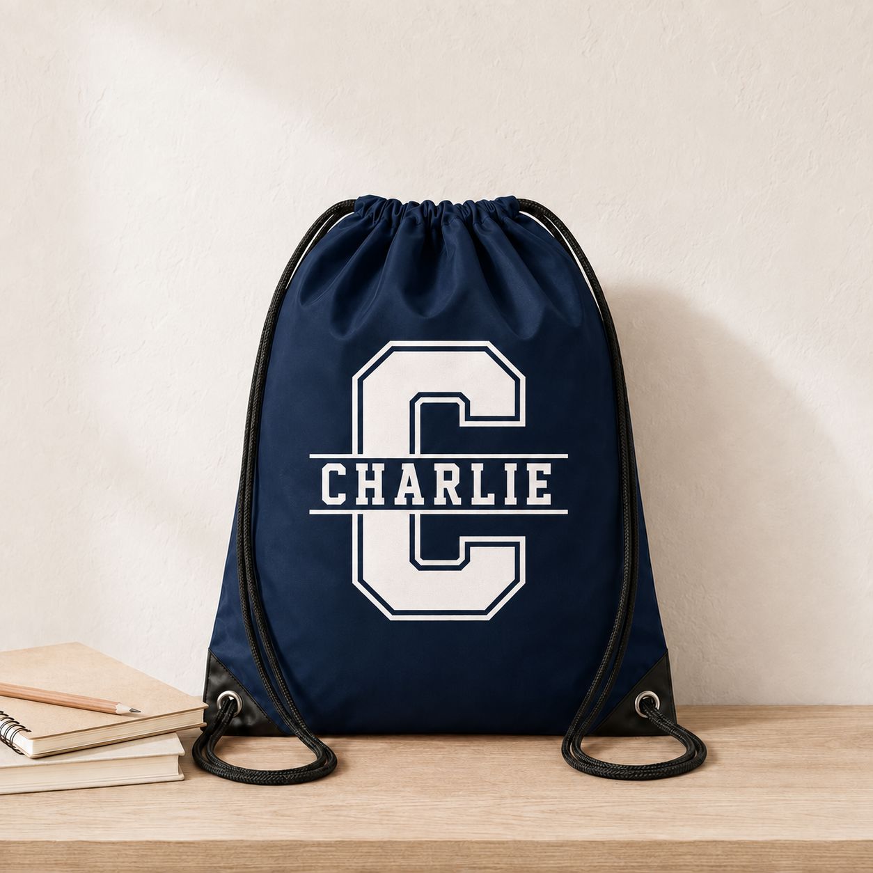 PE Swim Bag Personalised with Name & Initial Bags Print My Tops Navy 